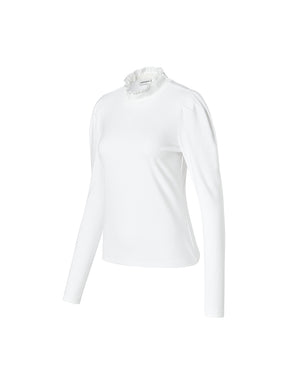 プリーツ モックネック 長袖