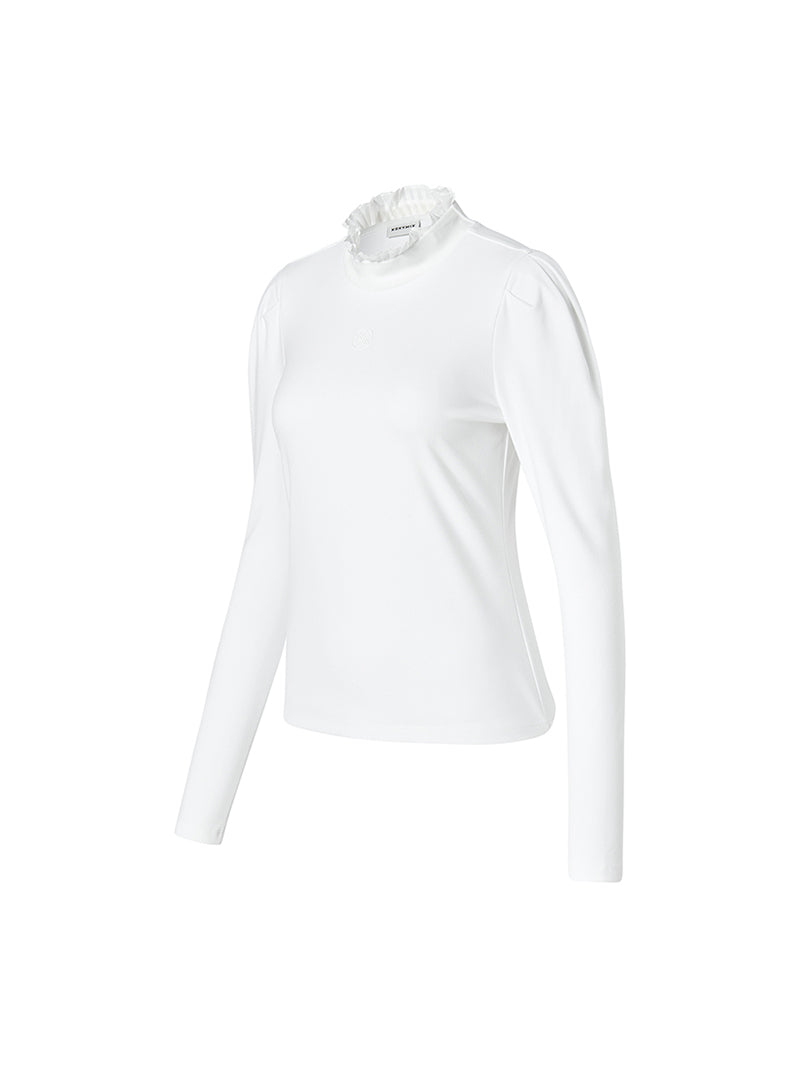 プリーツ モックネック 長袖