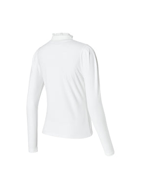 プリーツ モックネック 長袖