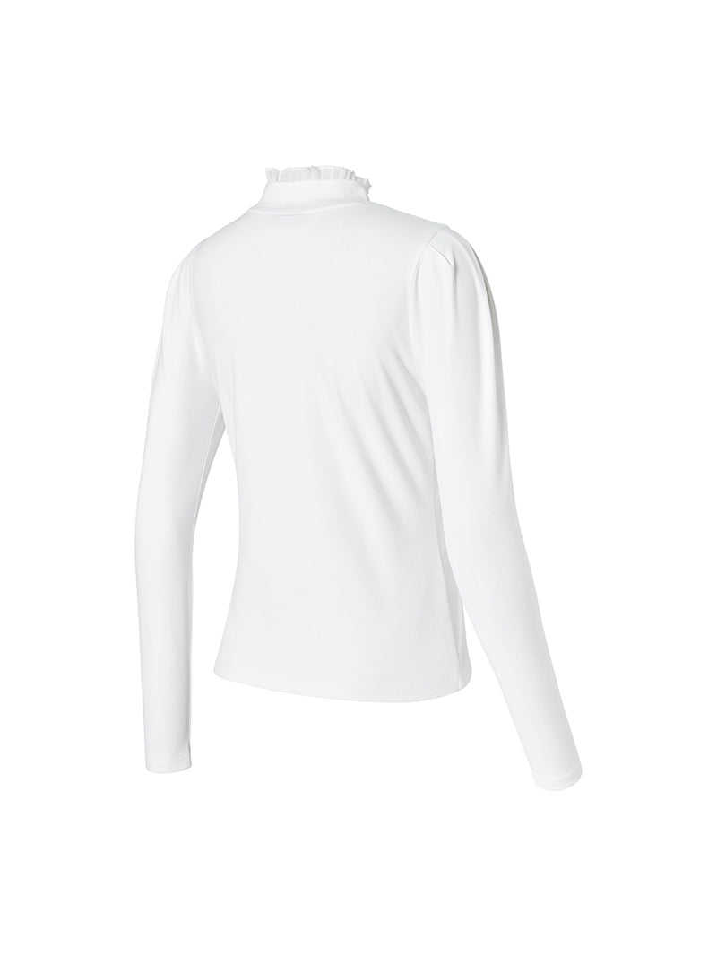 プリーツ モックネック 長袖