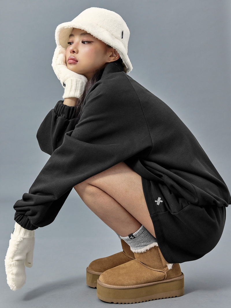 ソフトフリース ニット ミトン手袋