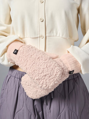 ソフトフリース ニット ミトン手袋