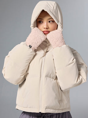 ソフトフリース ニット ミトン手袋