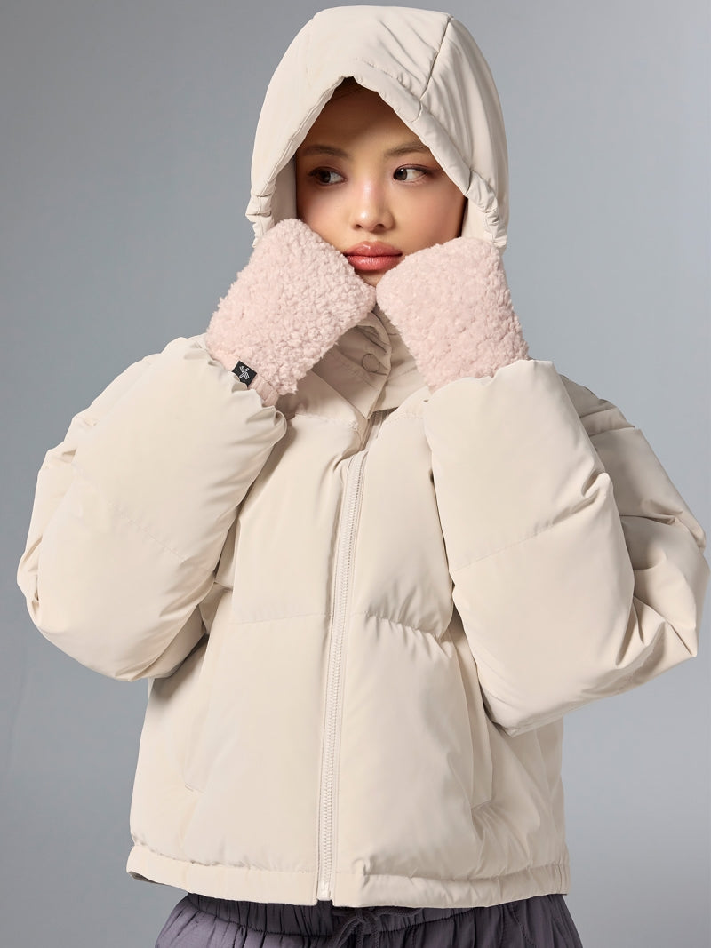 ソフトフリース ニット ミトン手袋