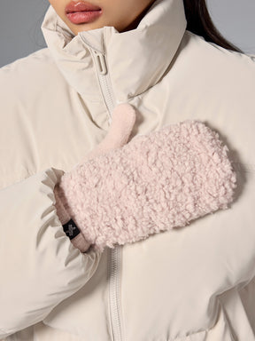 ソフトフリース ニット ミトン手袋