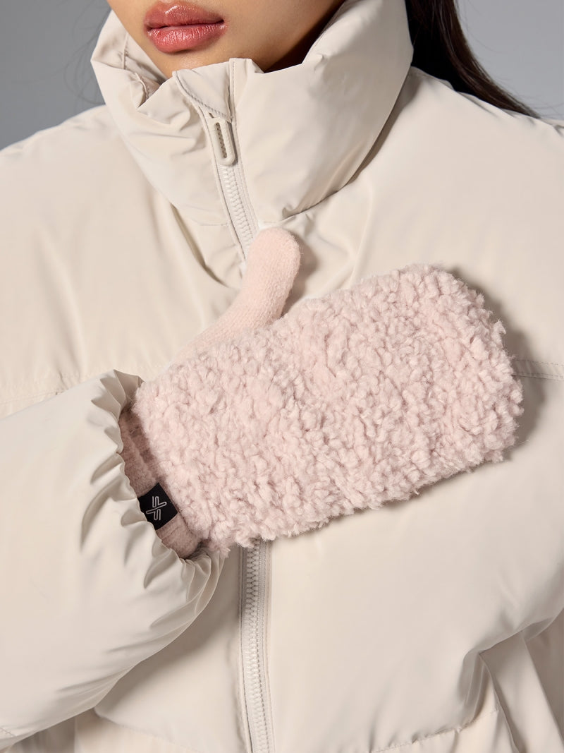 ソフトフリース ニット ミトン手袋