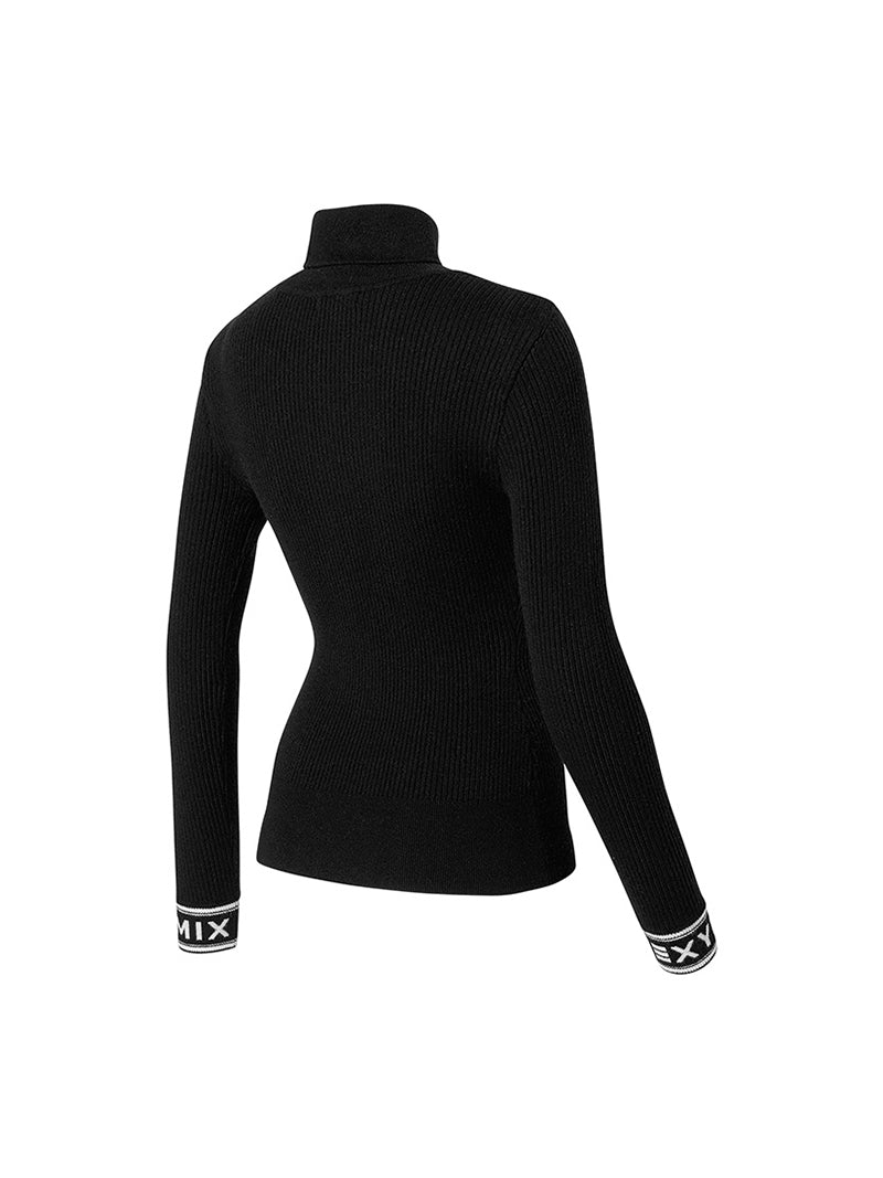 リブ編み タートルネック ニット