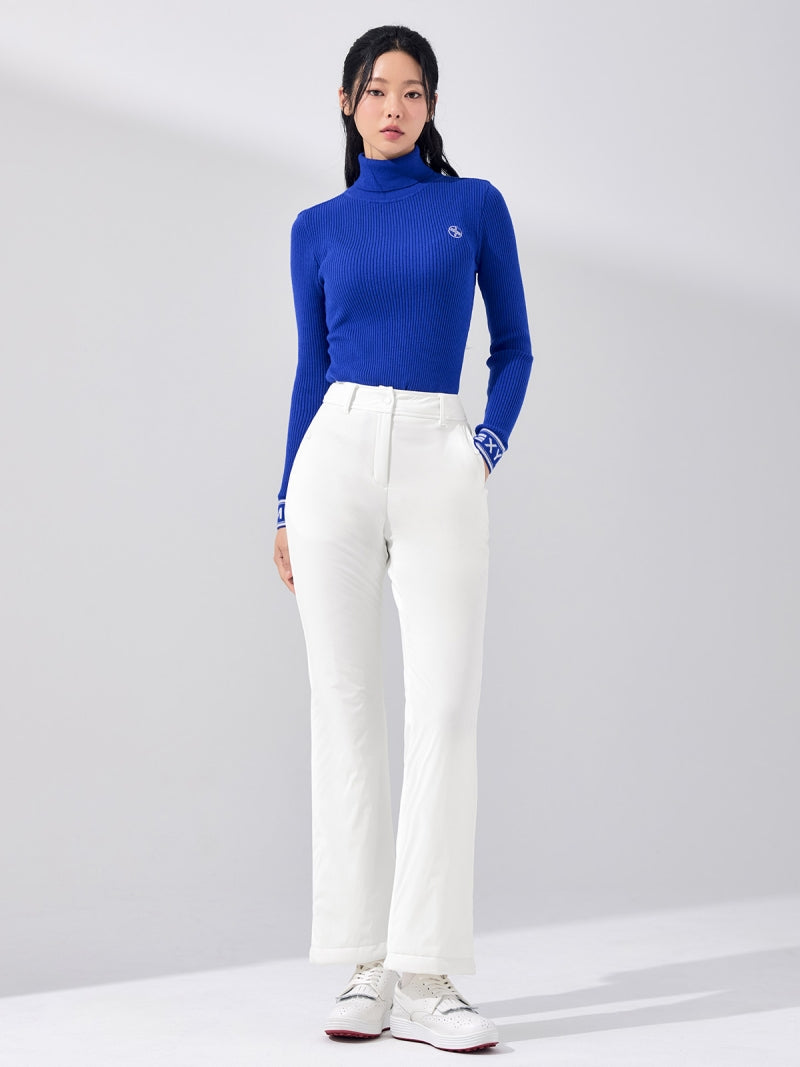 リブ編み タートルネック ニット