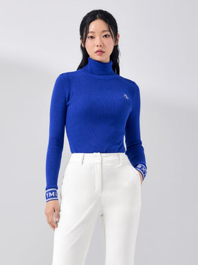 リブ編み タートルネック ニット