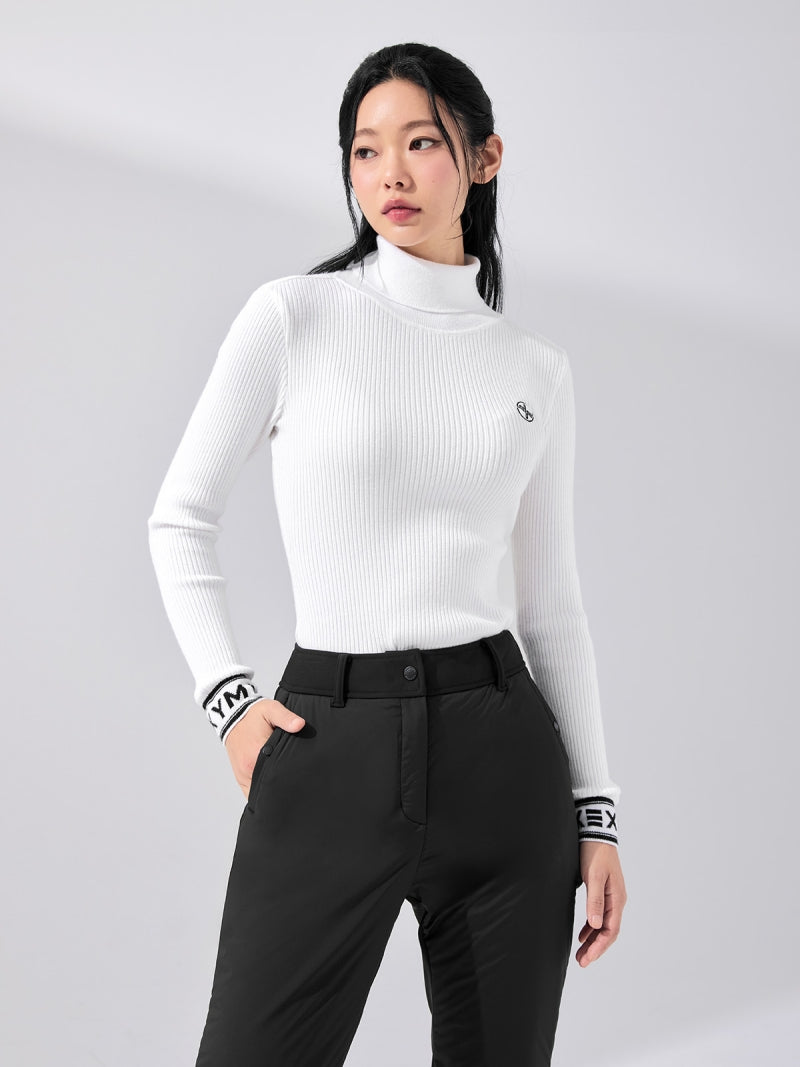 リブ編み タートルネック ニット