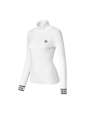 リブ編み タートルネック ニット