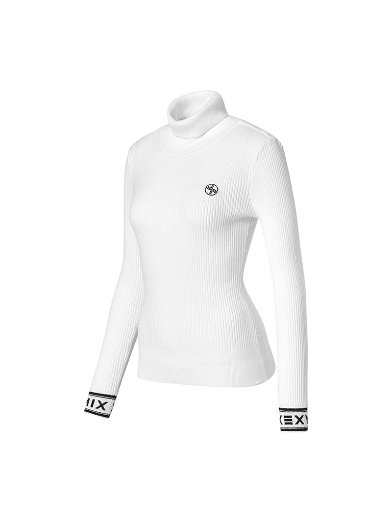 リブ編み タートルネック ニット