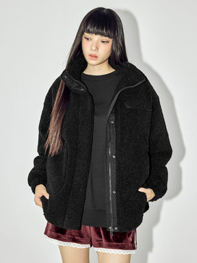 シェルパ ハイネック オーバーフィット ジャケット