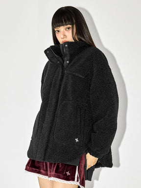 シェルパ ハイネック オーバーフィット ジャケット