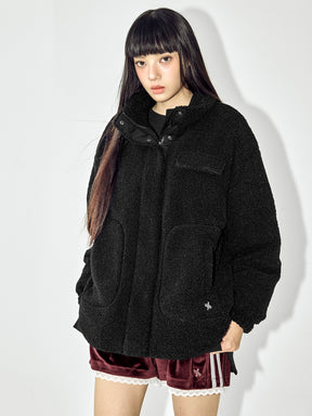 シェルパ ハイネック オーバーフィット ジャケット