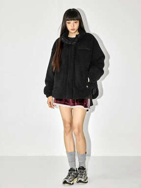 シェルパ ハイネック オーバーフィット ジャケット