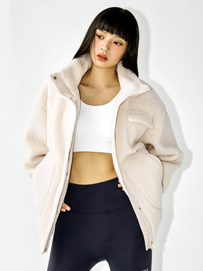 シェルパ ハイネック オーバーフィット ジャケット