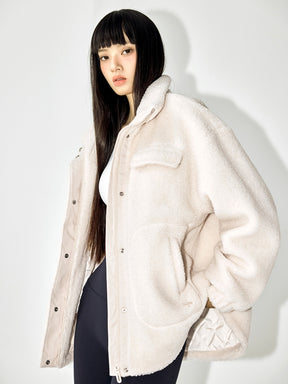 シェルパ ハイネック オーバーフィット ジャケット