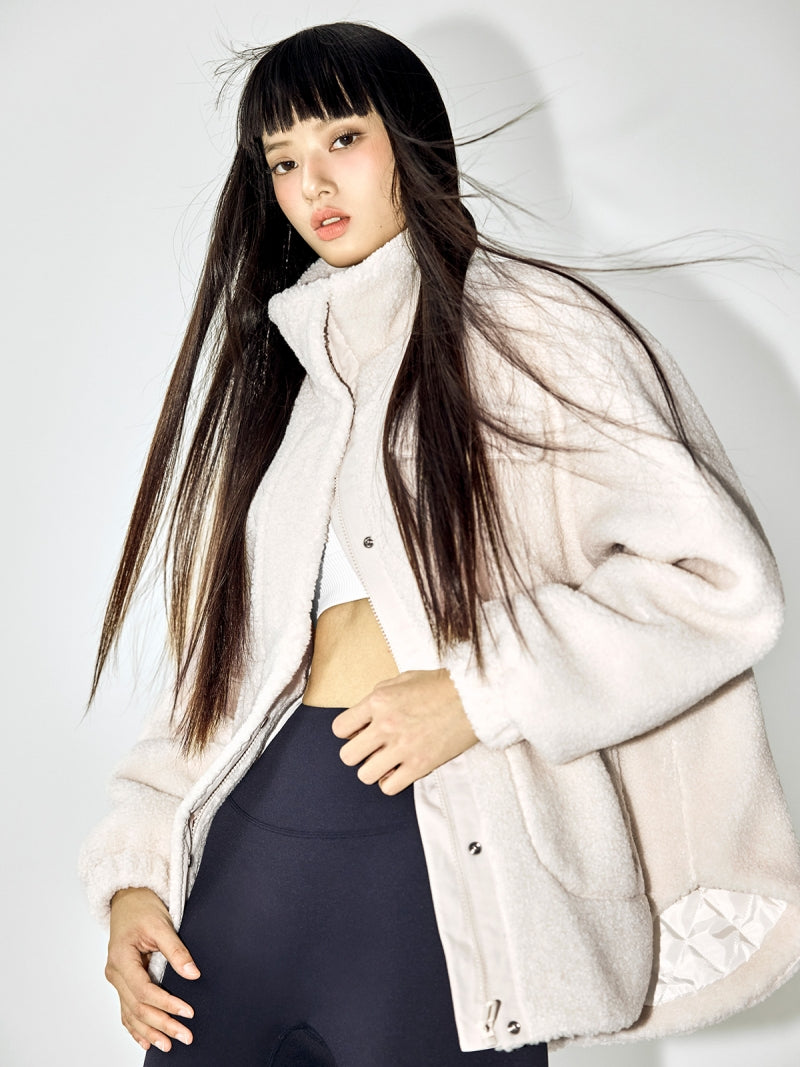 シェルパ ハイネック オーバーフィット ジャケット