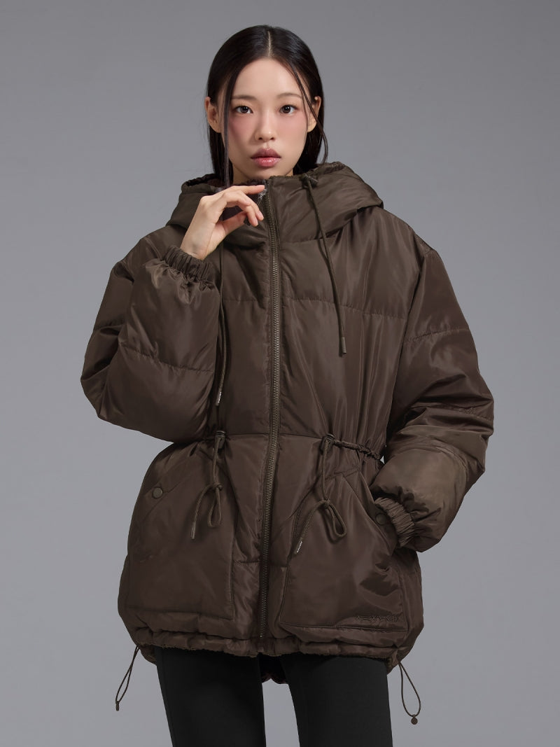 シェルパ 中綿入り リバーシブル フード付き ジャンパー