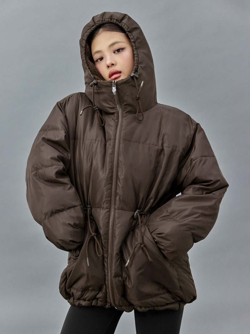 シェルパ 中綿入り リバーシブル フード付き ジャンパー