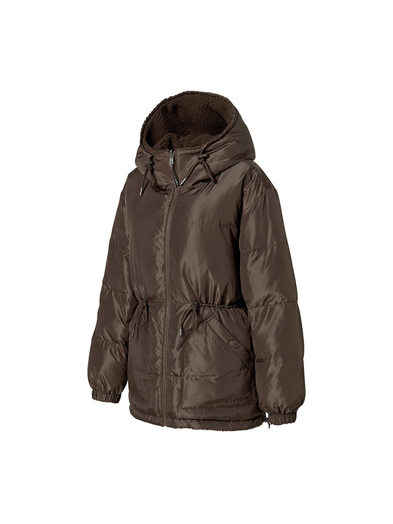 シェルパ 中綿入り リバーシブル フード付き ジャンパー