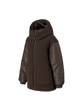 シェルパ 中綿入り リバーシブル フード付き ジャンパー