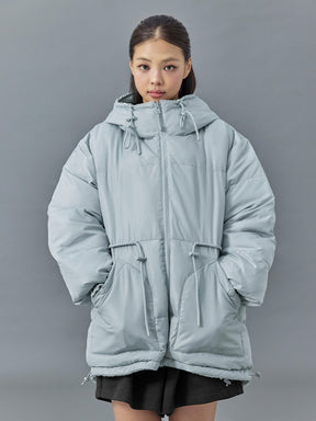 シェルパ 中綿入り リバーシブル フード付き ジャンパー