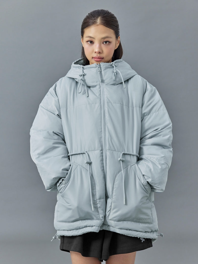 シェルパ 中綿入り リバーシブル フード付き ジャンパー