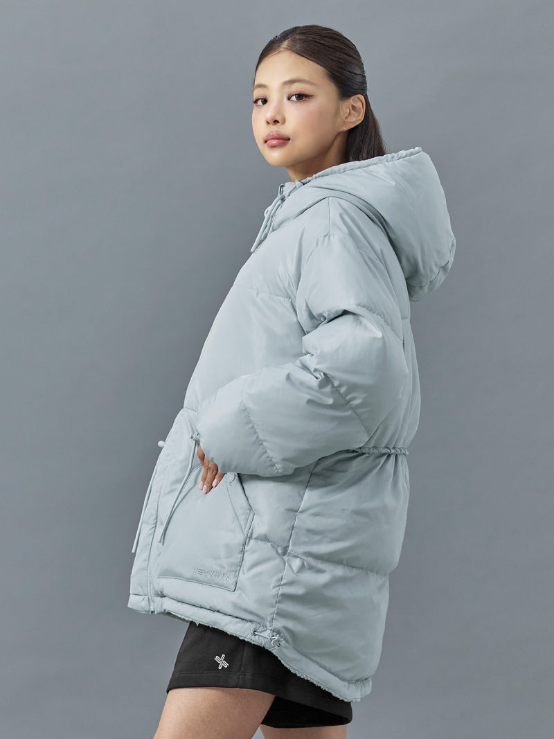 シェルパ 中綿入り リバーシブル フード付き ジャンパー