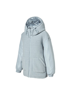 シェルパ 中綿入り リバーシブル フード付き ジャンパー