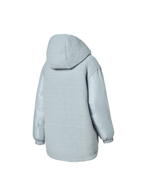 シェルパ 中綿入り リバーシブル フード付き ジャンパー