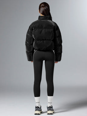 グロッシー クロップド丈 パフジャンパー