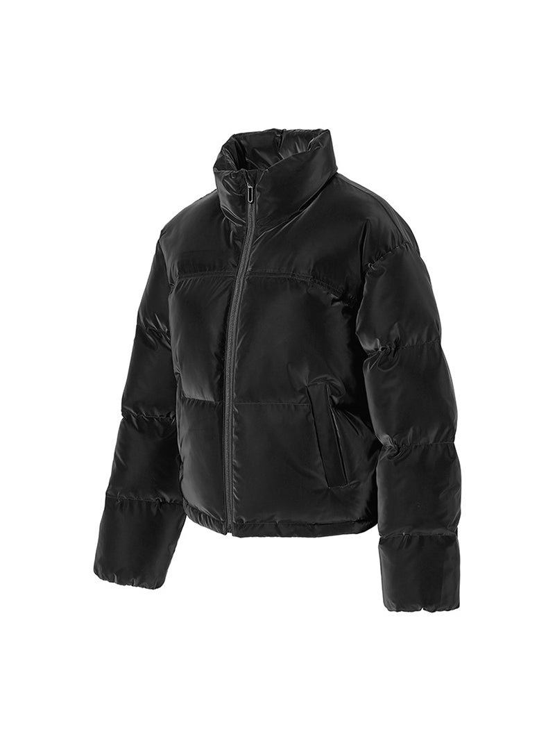 グロッシー クロップド丈 パフジャンパー