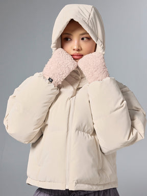 グロッシー クロップド丈 パフジャンパー