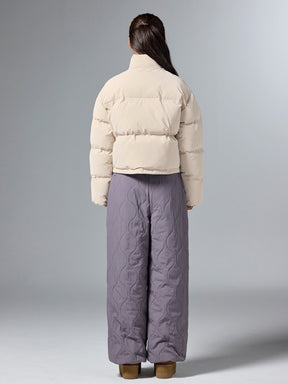 グロッシー クロップド丈 パフジャンパー