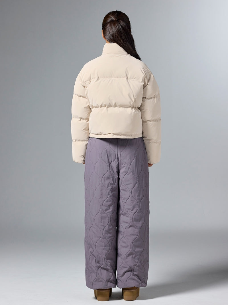 グロッシー クロップド丈 パフジャンパー