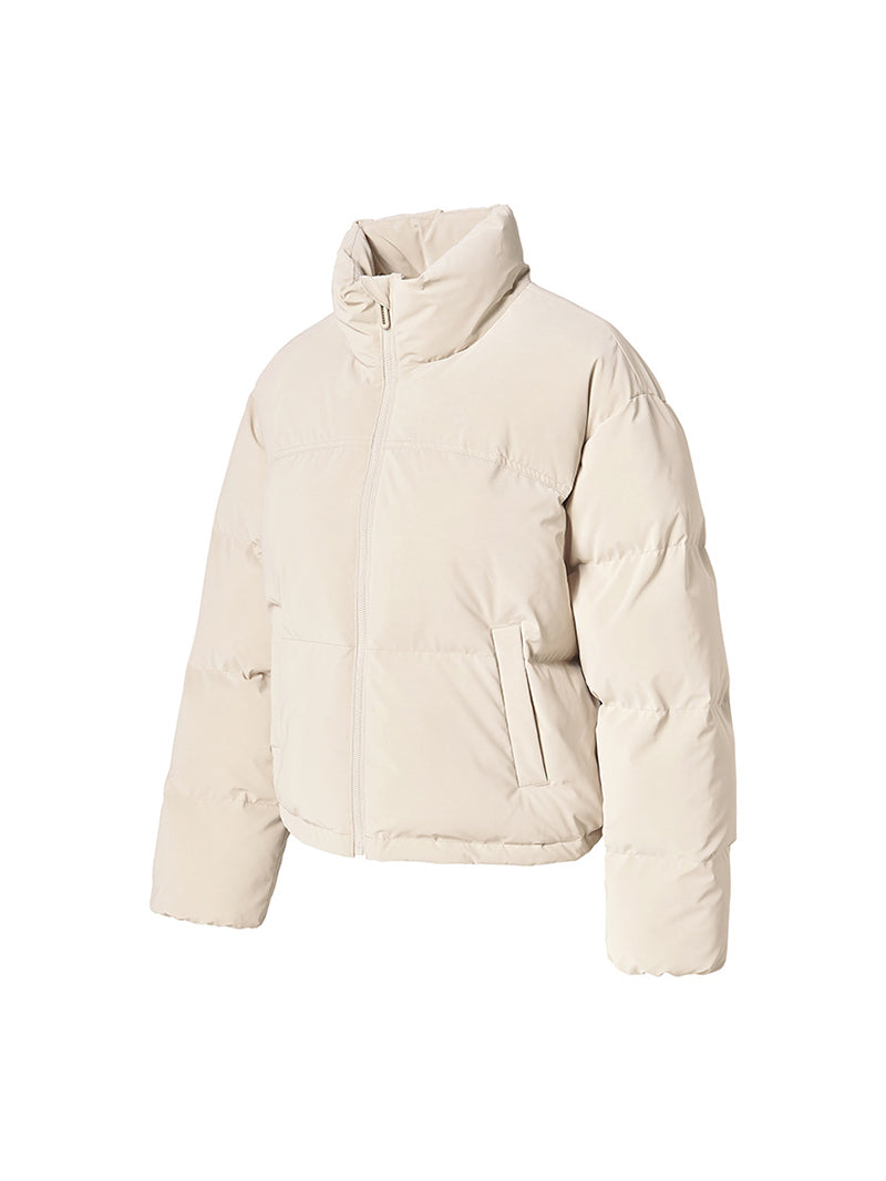 グロッシー クロップド丈 パフジャンパー