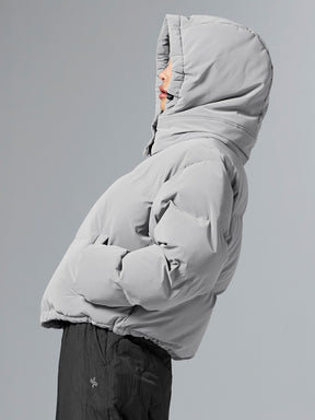 グロッシー クロップド丈 パフジャンパー