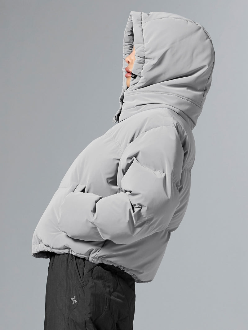 グロッシー クロップド丈 パフジャンパー