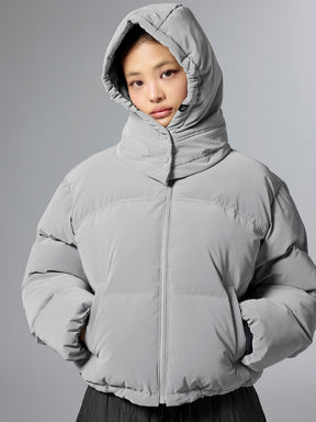 グロッシー クロップド丈 パフジャンパー