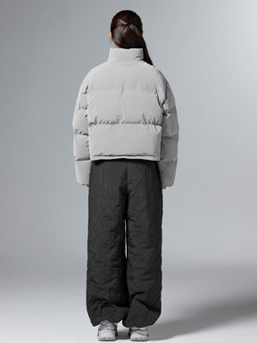 グロッシー クロップド丈 パフジャンパー