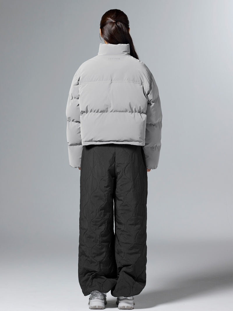 グロッシー クロップド丈 パフジャンパー