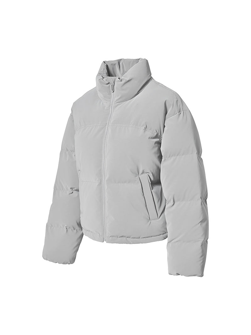 グロッシー クロップド丈 パフジャンパー