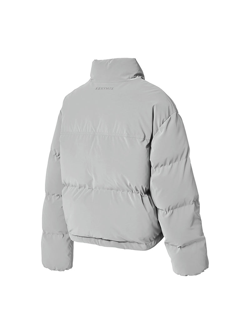 グロッシー クロップド丈 パフジャンパー