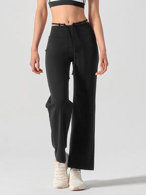 BLACK LABEL シグネチャー パワーライズ 裏起毛 ドローコード ワイドレギンス