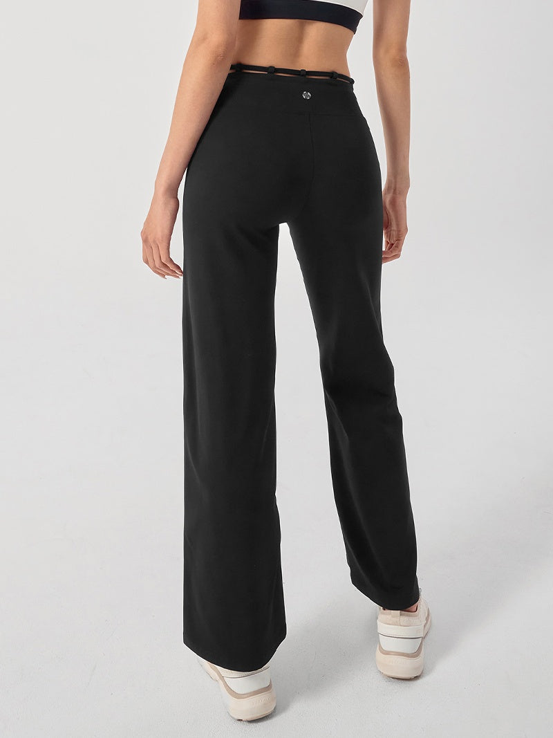 BLACK LABEL シグネチャー パワーライズ 裏起毛 ドローコード ワイドレギンス