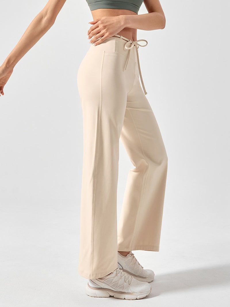 BLACK LABEL シグネチャー パワーライズ 裏起毛 ドローコード ワイドレギンス