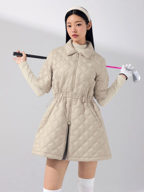 ダイヤキルティング ファーカラー ジャンパー