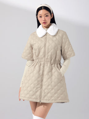 ダイヤキルティング ファーカラー ジャンパー